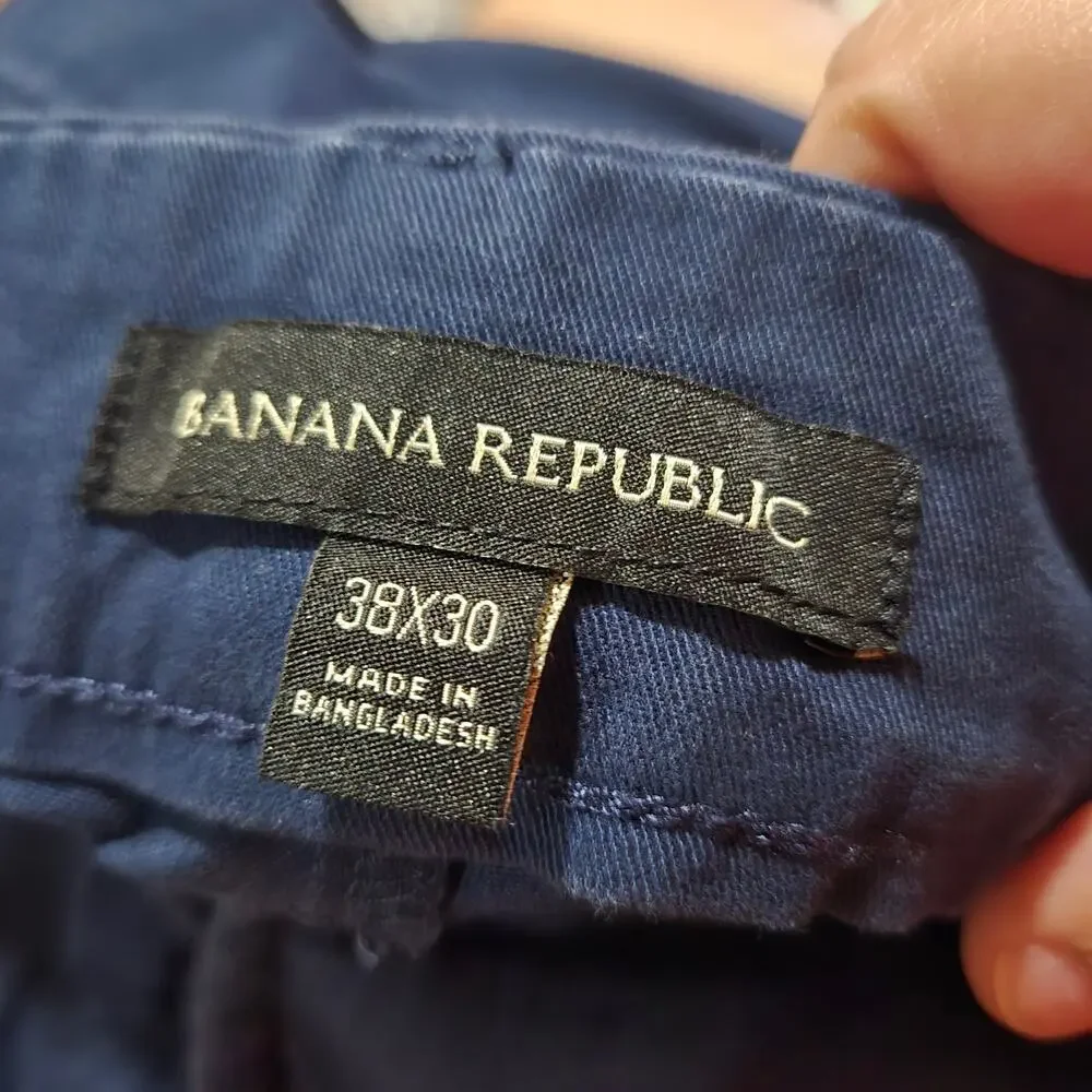 Banana Republic Men’s 38x30 Navy Straight Slim Stretch Chino Pants
